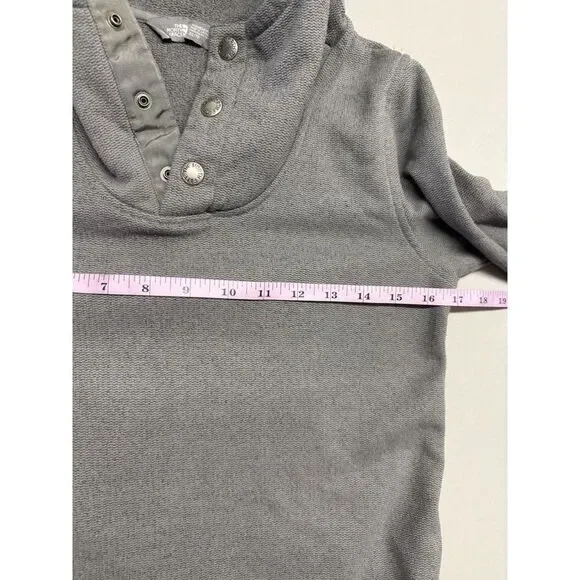 The North Face Knit Stitch Pullover Snap On Hoodie.Heathered Gray. Sz XS - Picture 4 of 13